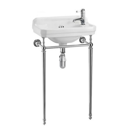 Burlington Edwardian 510mm Cloakroom Basin with Chrome Washstand