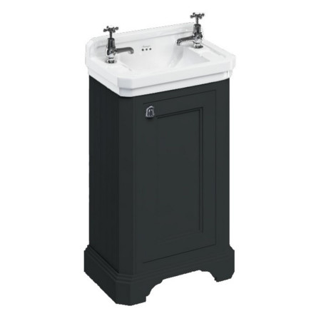 Burlington Edwardian 510mm Cloakroom Vanity Unit & Basin in Matt Black