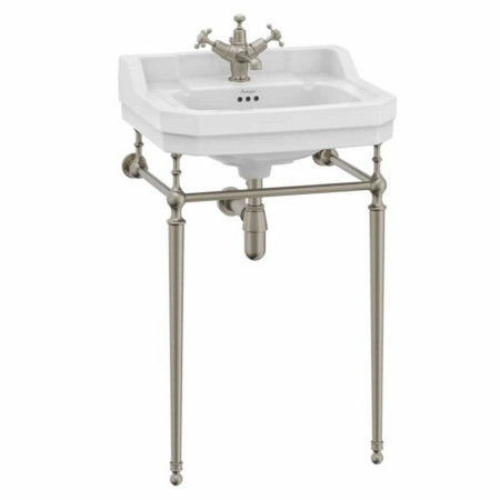 Burlington Edwardian 560mm Basin with Brushed Nickel Washstand