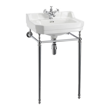 Burlington Edwardian 560mm Basin with Chrome Plated Washstand