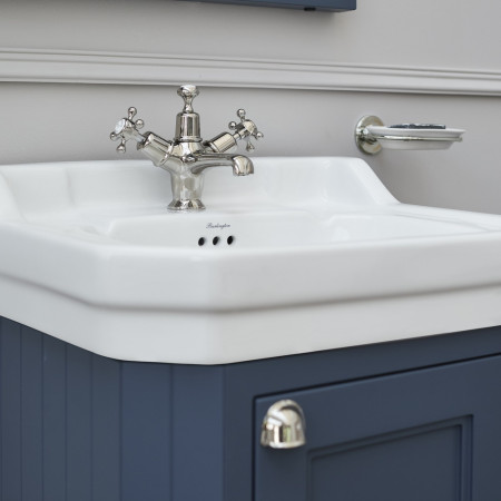 FC12B Burlington Edwardian 560mm Cloakroom Vanity Unit with Basin in Blue Close Up