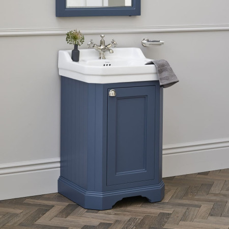 FC12B Burlington Edwardian 560mm Cloakroom Vanity Unit with Basin in Blue Lifestyle