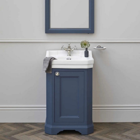 FC12B Burlington Edwardian 560mm Cloakroom Vanity Unit with Basin in Blue Room Setting