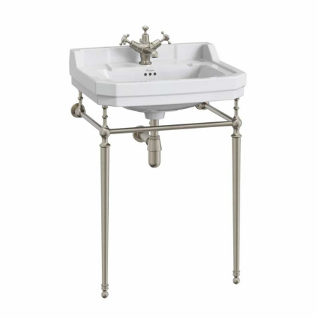 Burlington Edwardian 610mm Basin with Brushed Nickel Plated Washstand