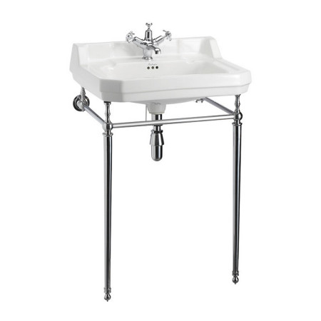 Burlington Edwardian 610mm Basin with Chrome Plated Washstand