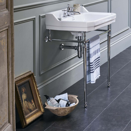 Burlington Edwardian 610mm Basin with Chrome Plated Washstand Lifestyle