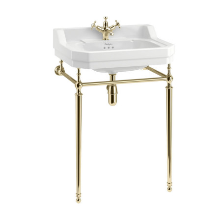 Burlington Edwardian 610mm Basin with Gold Plated Washstand