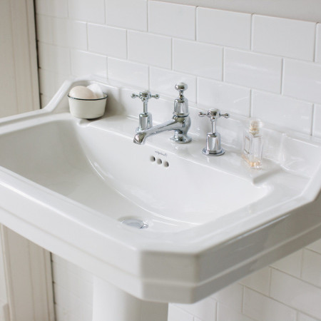 Burlington Edwardian 610mm Basin with Standard Pedestal 3TH Design