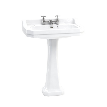 Burlington Edwardian 800mm Basin with Classic Pedestal 2TH Design