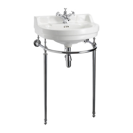 Burlington Edwardian Round 560mm Basin with Chrome Washstand