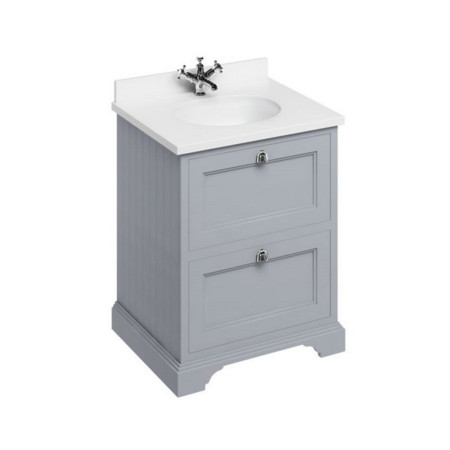 Burlington Freestanding 650mm Classic Grey Vanity Unit with Drawers and Minerva Basin