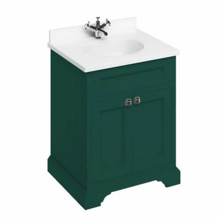 Burlington Freestanding 650mm Matt Green Vanity Unit with Doors & Minerva Basin