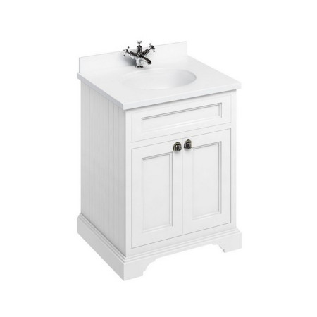Burlington Freestanding 650mm Matt White Vanity Unit with Doors and Minerva Basin