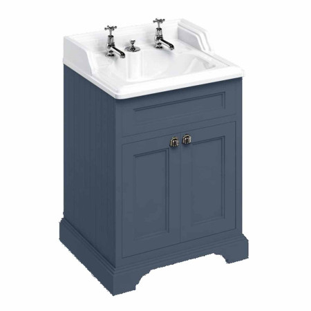 Burlington Freestanding 650mm Vanity Unit with Doors & Classic 2TH Basin - Blue