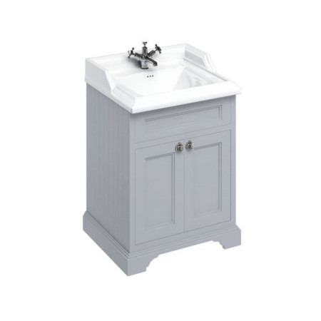 Burlington Freestanding 650mm Vanity Unit with Doors and Basin in Classic Grey