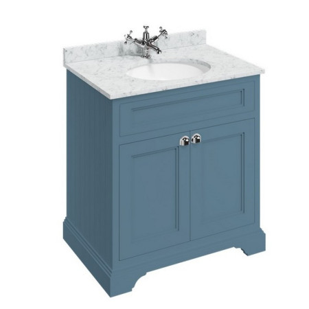 FC13B Burlington Freestanding 750mm Vanity Unit with Basin in Blue with Carrara Worktop