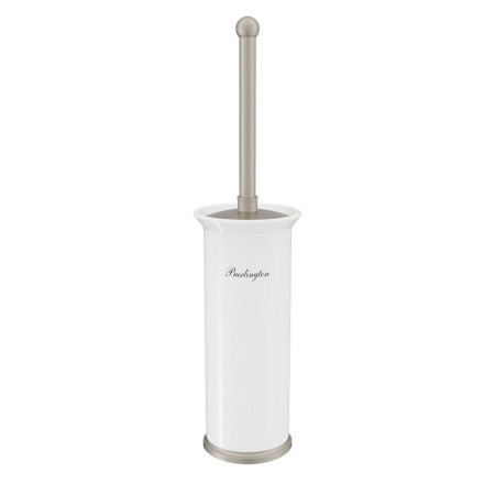 Burlington Freestanding Toilet Brush Holder in Brushed Nickel