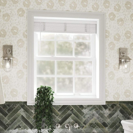 GUL002L Burlington Guild Brushed Nickel Clear Glass Bathroom Wall Light Lifestyle