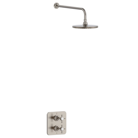 Burlington Guild Brushed Nickel Concealed Thermostatic Shower Valve with Fixed Head