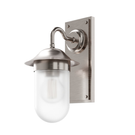 Burlington Guild Brushed Nickel Frosted Glass Bathroom Wall Light
