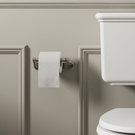 GU029L Burlington Guild Brushed Nickel Toilet Roll Holder Lifestyle