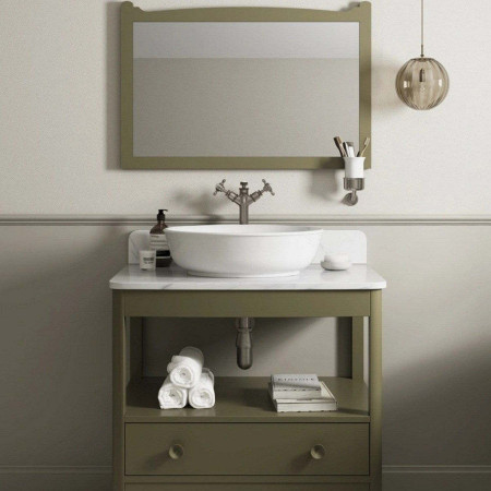 GU8557CG Burlington Guild Carlyle Green 850mm Traditional Bathroom Mirror Bathroom Setting