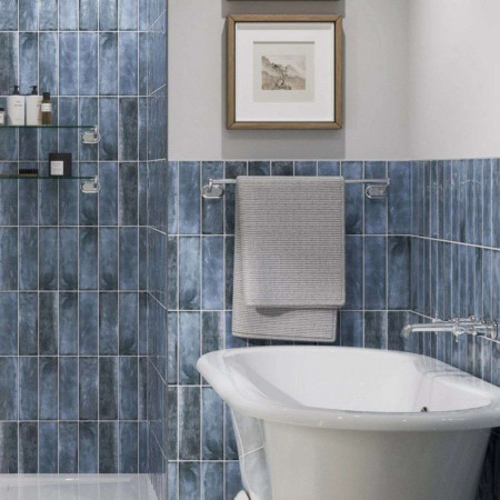 GU015C Burlington Guild Chrome 600mm Single Towel Rail Lifestyle
