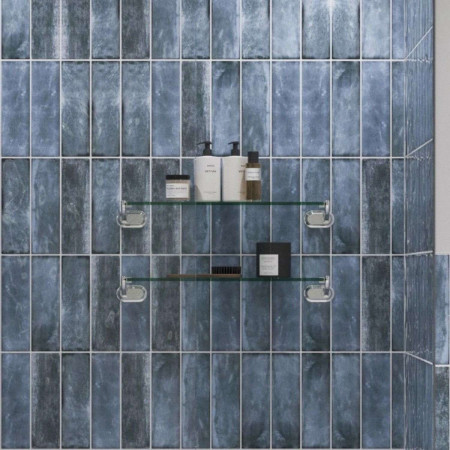 GU030C Burlington Guild Chrome Bathroom Glass Shelf Lifestyle