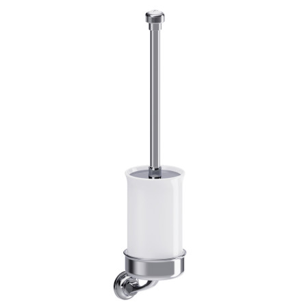 Burlington Guild Chrome Ceramic Toilet Brush Holder