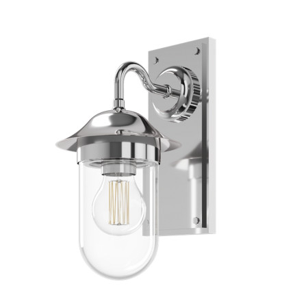 Burlington Guild Chrome Clear Glass Bathroom Wall Light