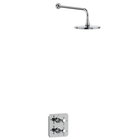 GUSHOWERPACKSQ2C Burlington Guild Chrome Concealed Thermostatic Shower Valve with Fixed Head