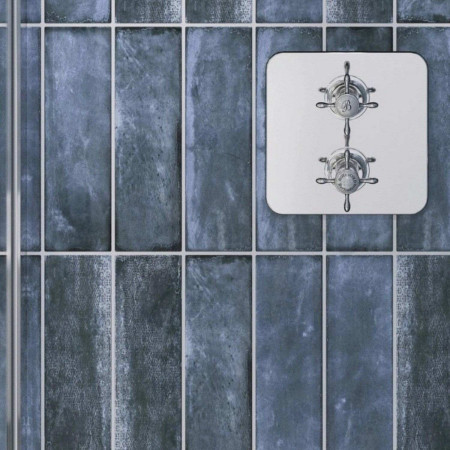 GUSHOWERPACKSQ2C Burlington Guild Chrome Concealed Thermostatic Shower Valve with Fixed Head Close Up