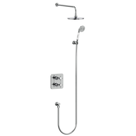 Burlington Guild Chrome Dual Outlet Concealed Thermostatic Shower with Handset and Holder