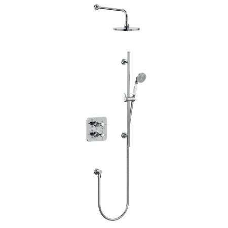 Burlington Guild Chrome Dual Outlet Concealed Thermostatic Shower with Slide Rail Kit