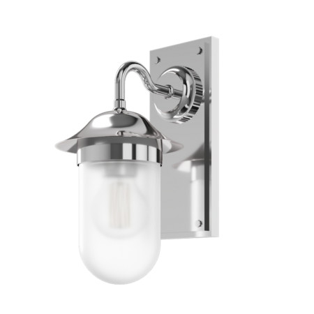 GUL001C Burlington Guild Chrome Frosted Glass Bathroom Wall Light