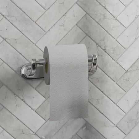 GU029C Burlington Guild Chrome Toilet Roll Holder Lifestyle