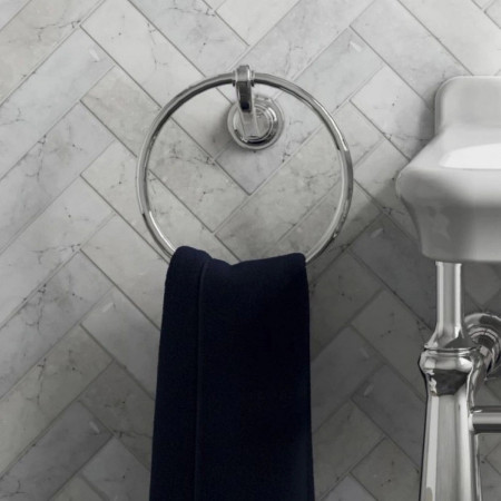 GU013C Burlington Guild Chrome Towel Ring Lifestyle