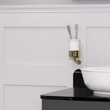 GU003G Burlington Guild Gold Ceramic Tumbler Holder Lifestyle