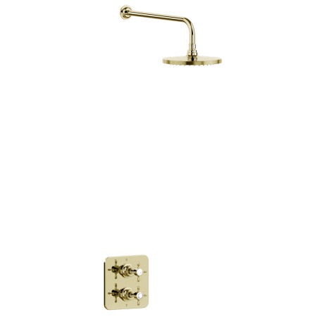 Burlington Guild Gold Concealed Thermostatic Shower Valve with Fixed Head