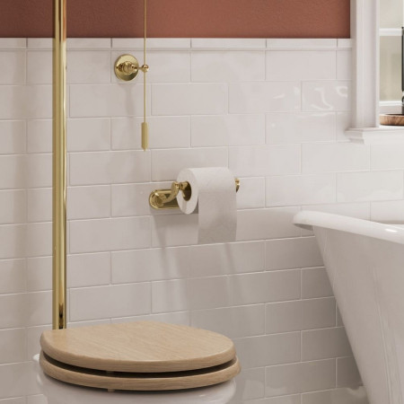 GU029G Burlington Guild Gold Toilet Roll Holder Lifestyle