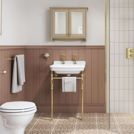 GU6557LOKCAB Burlington Guild Light Oak 650mm Traditional Bathroom Mirror Cabinet Lifestyle
