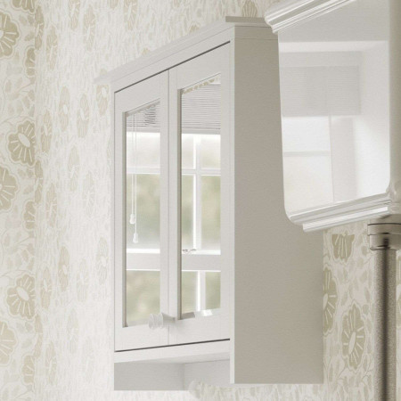 GU6057VWCAB Burlington Guild Varley White 650mm Traditional Bathroom Mirror Cabinet Lifestyle
