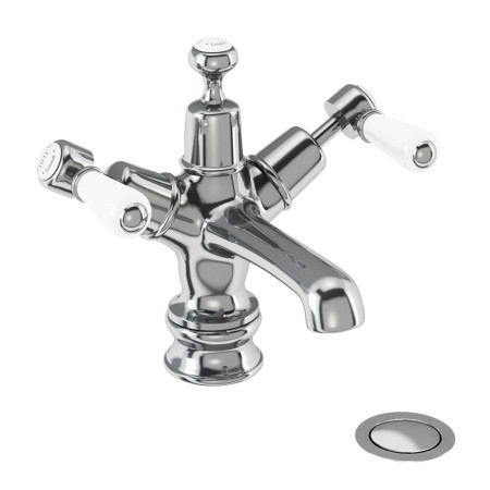 Burlington Kensington Regent Monobloc Basin Mixer with Click Clack Waste