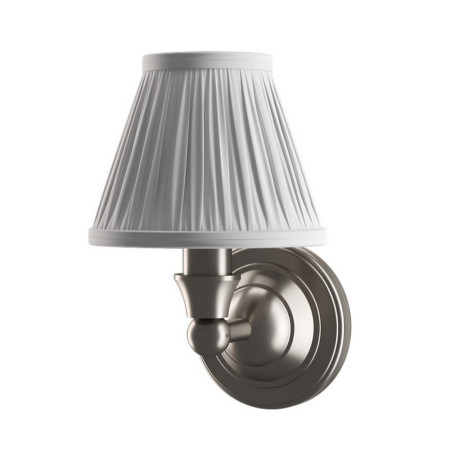 Burlington LED Round Wall Light with Brushed Nickel Base and White Fine Pleated Shade