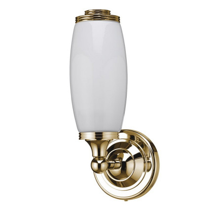 Burlington LED Round Wall Light with Gold Base & Opal Tube Shade