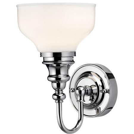 Burlington Ornate Light With Chrome Base and Cup Frosted Glass Shade