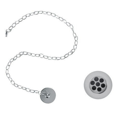 Burlington Plug and Chain Basin Waste Slotted in Chrome
