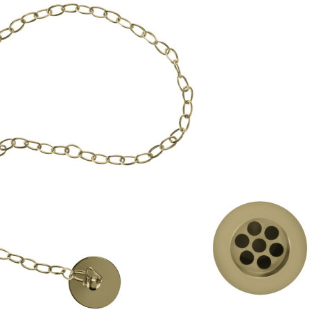 Burlington Plug and Chain Basin Waste Slotted in Gold
