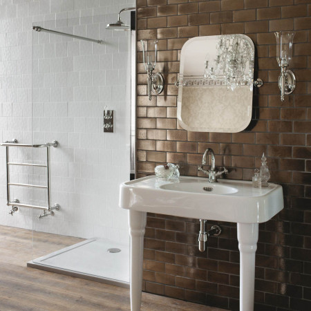 A40CHR Burlington Rectangular Swivel Mirror in Chrome Bathroom Setting
