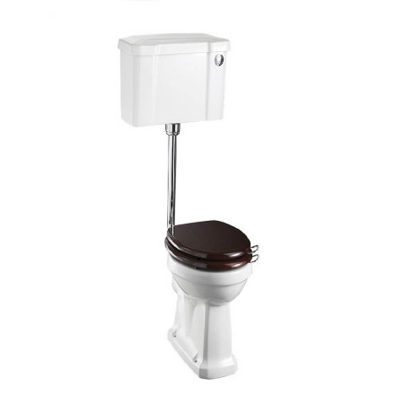 Burlington Regal Low-Level WC with 440 Push Button Cistern and Gold Flush Pipe